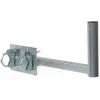 CORAB UBU-38/450-H Universalus balkono laikiklis palydovinėms, antžeminėms ir LTE antenoms, 38 mm stiebo skersmuo, 450 mm atstumas, karštai cinkuotas plienas, metalo pilka