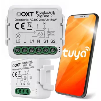OXT Mini 2 kanalų ZigBee Tuya išmanusis jungiklio modulis