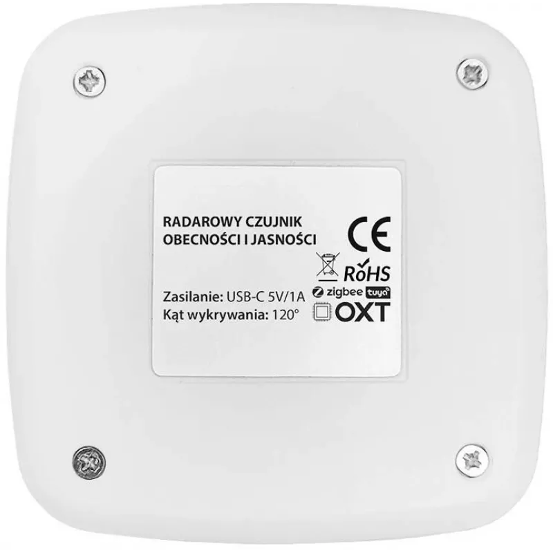 OXT T155 24GHz milimetrinių bangų radaro buvimo jutiklis su šviesos jutikliu, USB WiFi Tuya Smart
