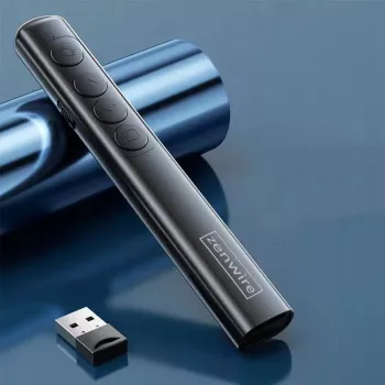 ZENWIRE S9 USB belaidis pristatymų lazerinis žymeklis, 2.4 GHz, raudonas lazeris, juodas