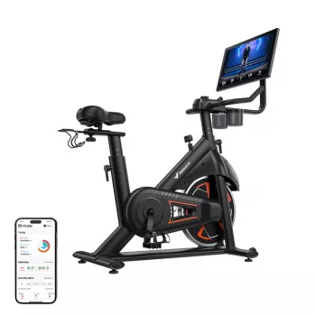MERACH MR-S36B3 Treniruoklis - Magnetinis vertikalus dviratis su Bluetooth, LCD ekranu, diržine pavara, 6 kg smagračiu, maksimalus vartotojo svoris 120 kg