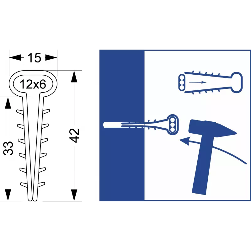 Quick Mount Clip - Flat USMP-3 Elektro-Plast Opatówek 600pcs BOX 16.23