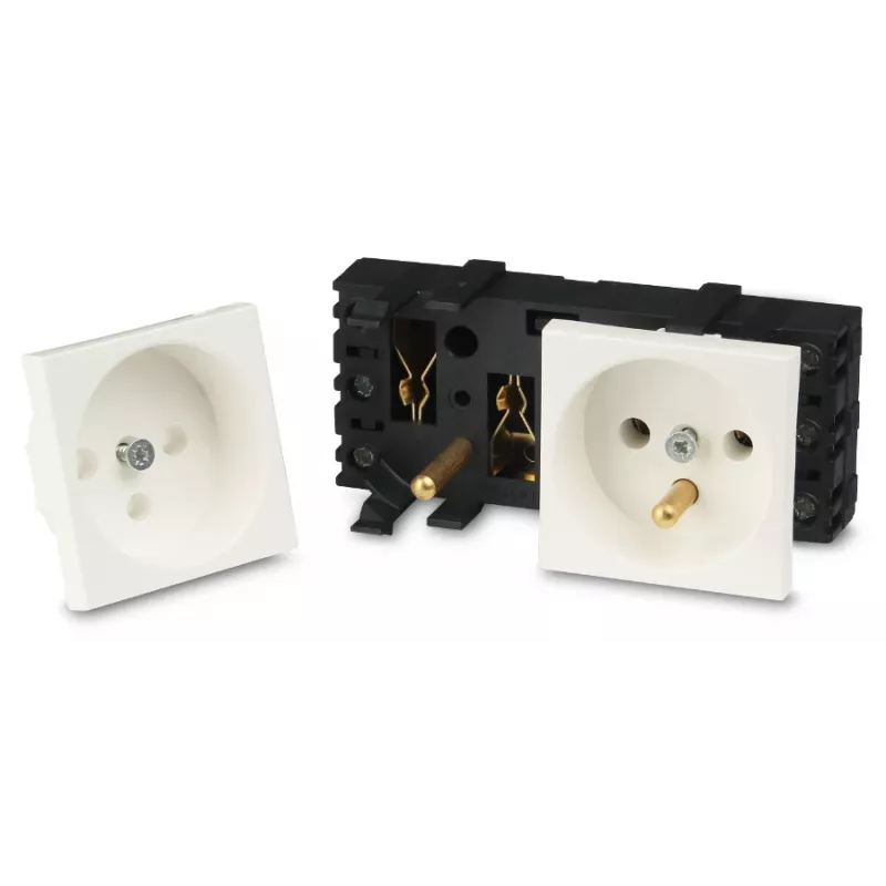 JAVEL Double 2M Electrical Socket White 16A 250V Flush-Mounted