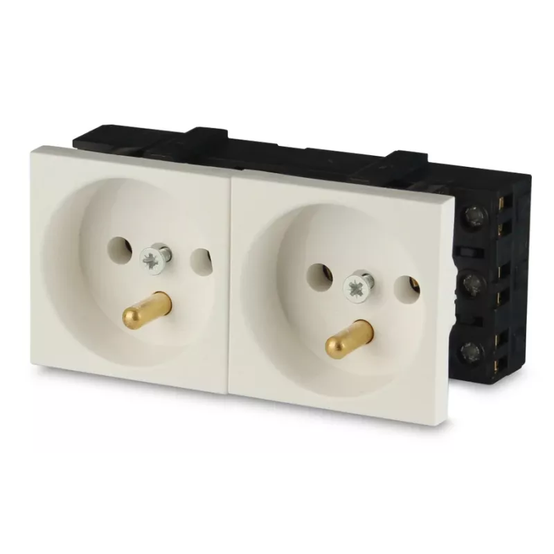 JAVEL Double 2M Electrical Socket White 16A 250V Flush-Mounted