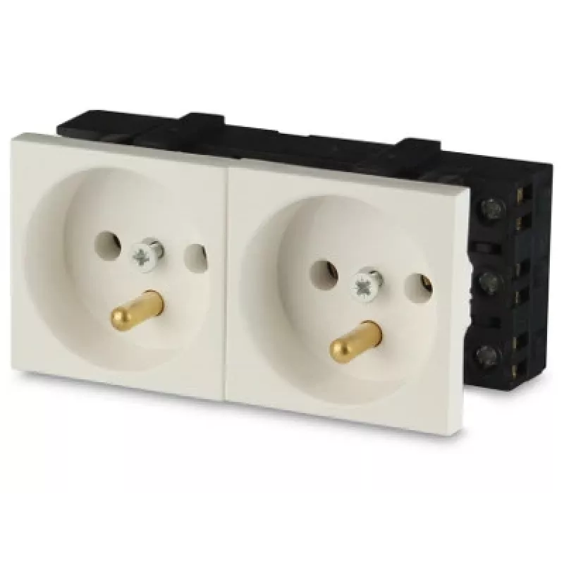 JAVEL Double 2M Electrical Socket White 16A 250V Flush-Mounted