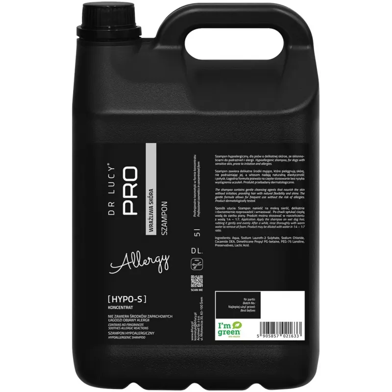 DR LUCY Hypo S - Hipoaplerginis šampūnas šunims - 5L