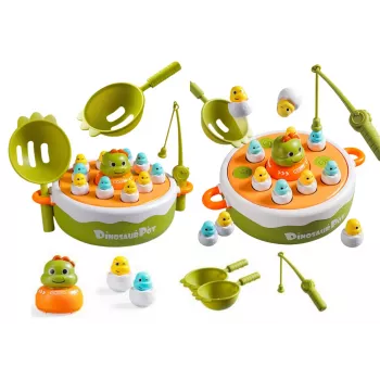 LEAN TOYS Game Dinosaur Fishing Rods Accessories Wooden Green