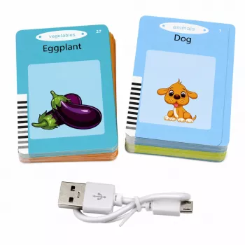 LEAN TOYS English Word Learning Card Reader Educational Toy Blue