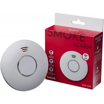 SAFEMI SHS-10W WiFi dūmų detektorius – fotoelektrinis, 85 dB, Tuya Smart, 2 metų baterija, EN14604