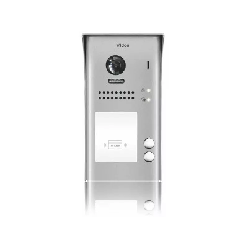 VIDOS DUO S1102A 2-jų šeimų vaizdo domofono stotelė, nerūdijantis plienas, Full HD, 2 laidai, juoda