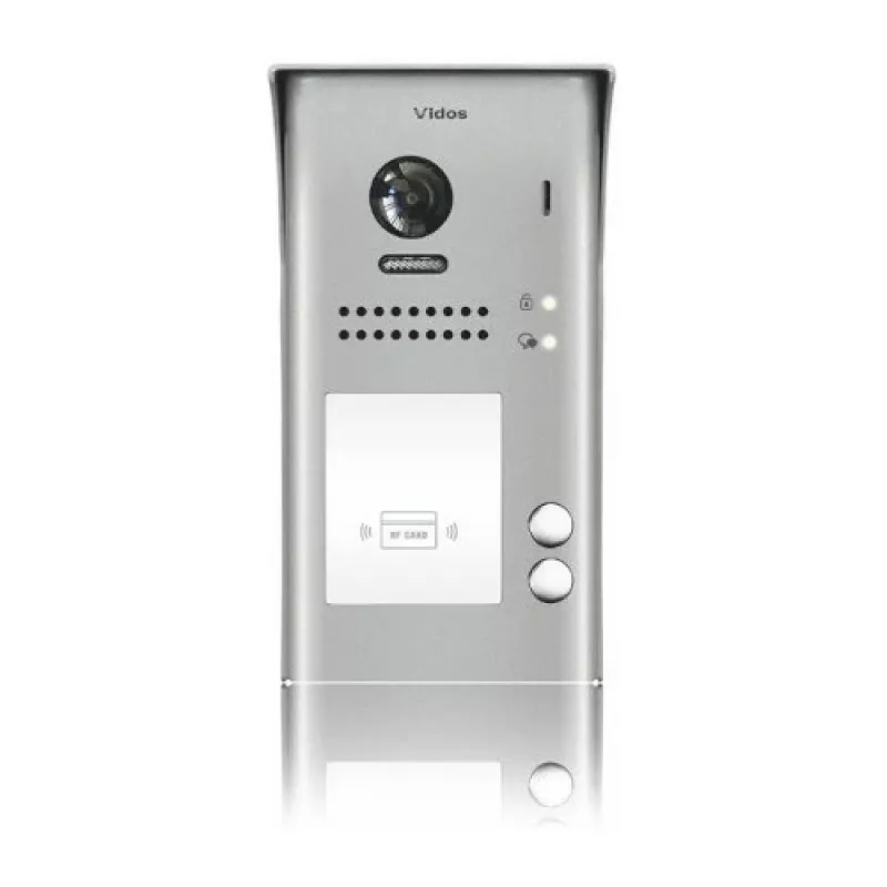 VIDOS DUO S1102A 2-jų šeimų vaizdo domofono stotelė, nerūdijantis plienas, Full HD, 2 laidai, juoda