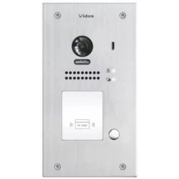 VIDOS DUO S1201A 2-Wire Video Durų Stotelė su RFID, Full HD 1080p, Sidabrinė/Tamsiai Pilka
