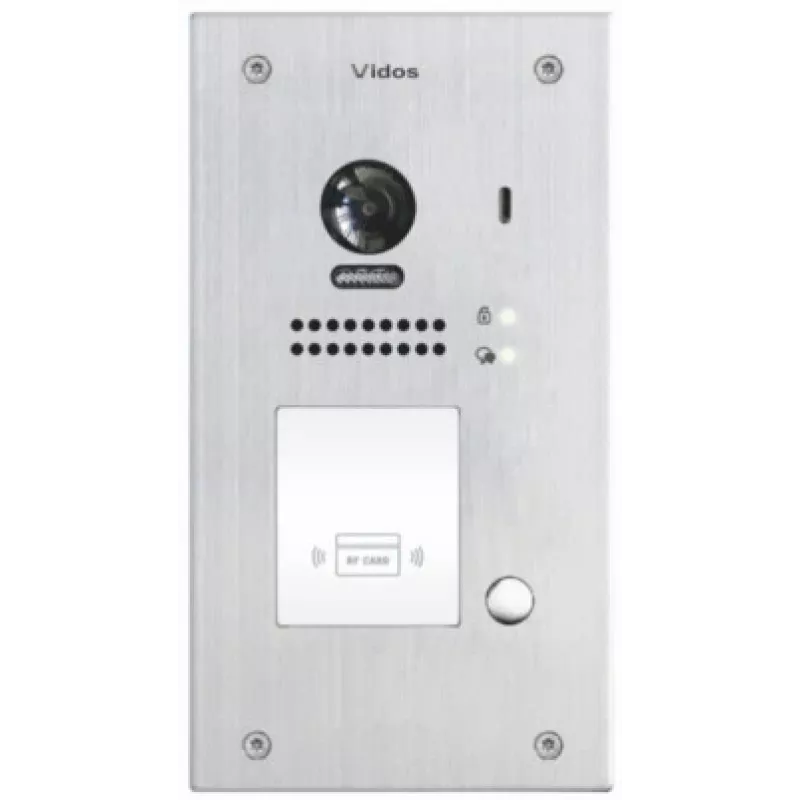 VIDOS DUO S1201A 2-Wire Video Durų Stotelė su RFID, Full HD 1080p, Sidabrinė/Tamsiai Pilka