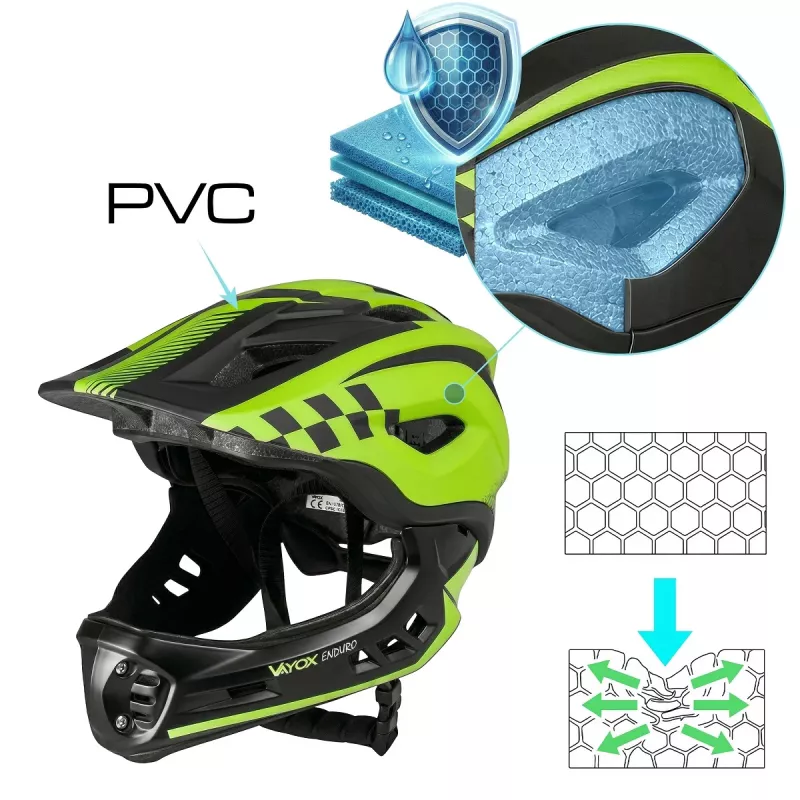 Vayox VA0421GS Enduro Šalmas Žalias Dydis S