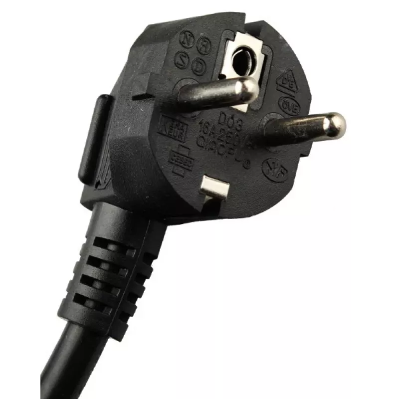 GETFORT LGF-06-Z 19 colių 1U 6 lizdų Schuko maitinimo paskirstymo blokas (PDU) - 1,8 m kabelis, 16 A, 230 V, juodas