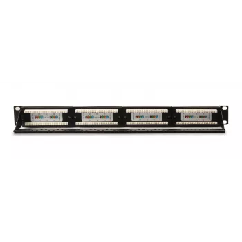 GETFORT PGF-5EUTP24-B4 Cat.5e UTP 24 prievadų skirstomasis skydas 1U 19 inch montavimui į stovą juodas