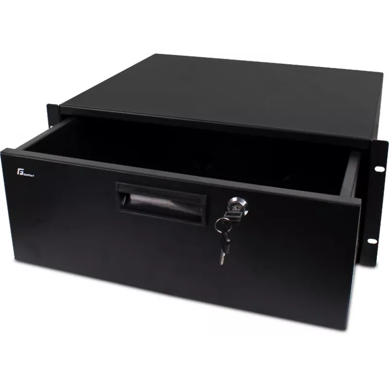 Getfort GF-4U-drawer 4U Rack Drawer - 19 colių ištraukiamas stalčius su spyna, juodas