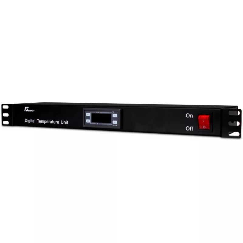 Getfort GF-TR 1U Rack Termostatas, Skaitmeninis, 19 colių, Juodas