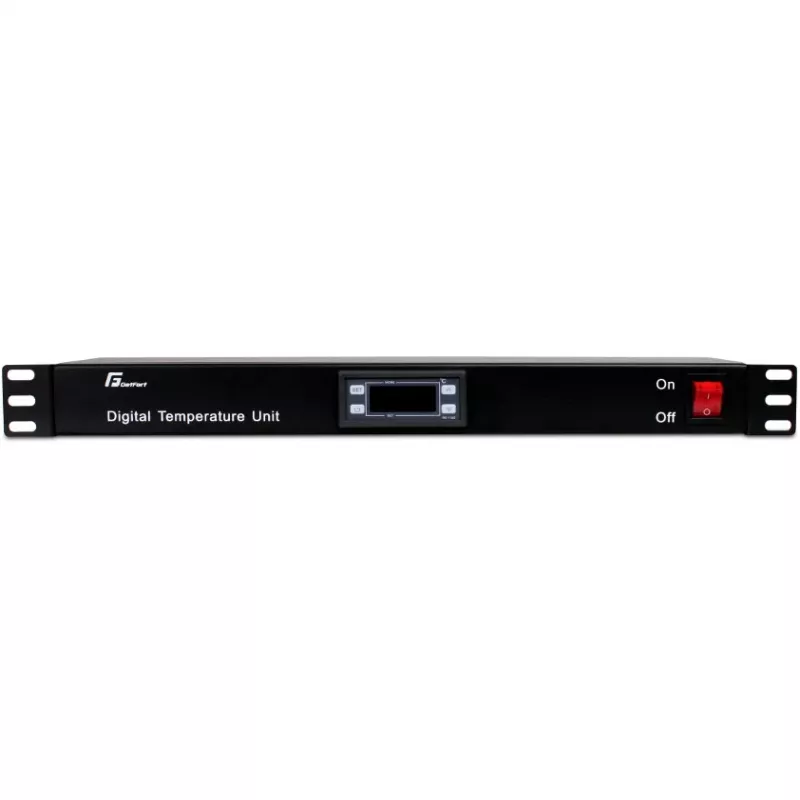 Getfort GF-TR 1U Rack Termostatas, Skaitmeninis, 19 colių, Juodas