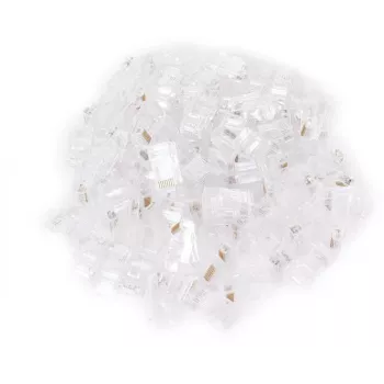 GETFORT RJ45 Cat.6 UTP Pass-Through Modular Plug 8P8C (100-Pack) - Skaidrus
