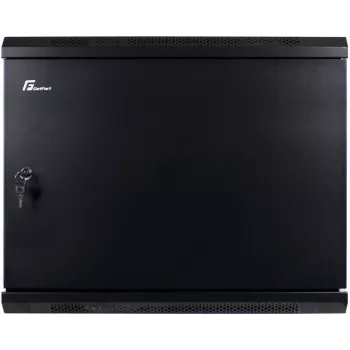 GETFORT 19 inch CALI 9U 600x450 sieninis stovo korpusas su plieninėmis durimis, juodas (RAL 9005)