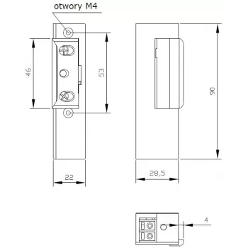 ELEKTRA-PLUS Electric Door Strike R3 su atmintimi, be mechaninio blokavimo, kairė pusė, 12V AC/DC, Fail-Secure