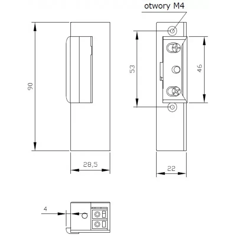 ELEKTRA-PLUS R3-12.40P Dešinysis užrakto variklis su atmintimi, 12V AC/DC, 3000N laikymo jėga