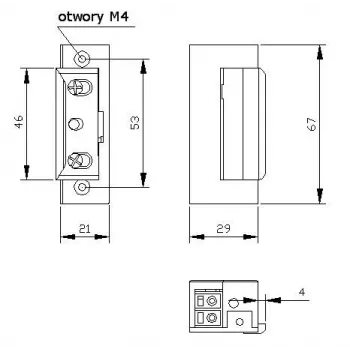 ELEKTRA-PLUS Electric Door Strike R4 su atmintimi ir mechaniniu blokavimu Simetriška 24V 7544