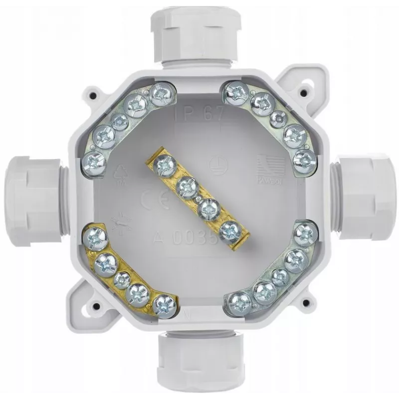 PAWBOL A.0035 Paviršinis Hermetiškas Sujungimo Dėžė PG16, IP67 (5x4 mm²), Pilka
