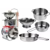 LEAN TOYS Stainless Steel Pots and Pans Miniature 8 vnt.