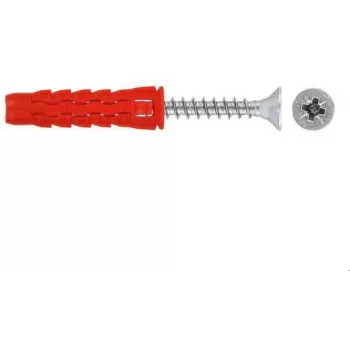 WKRĘT-MET Universal Wall Plug 10x60/70, Countersunk Screw, Cardboard Box (SFXP-10060070 x 50 vnt.)