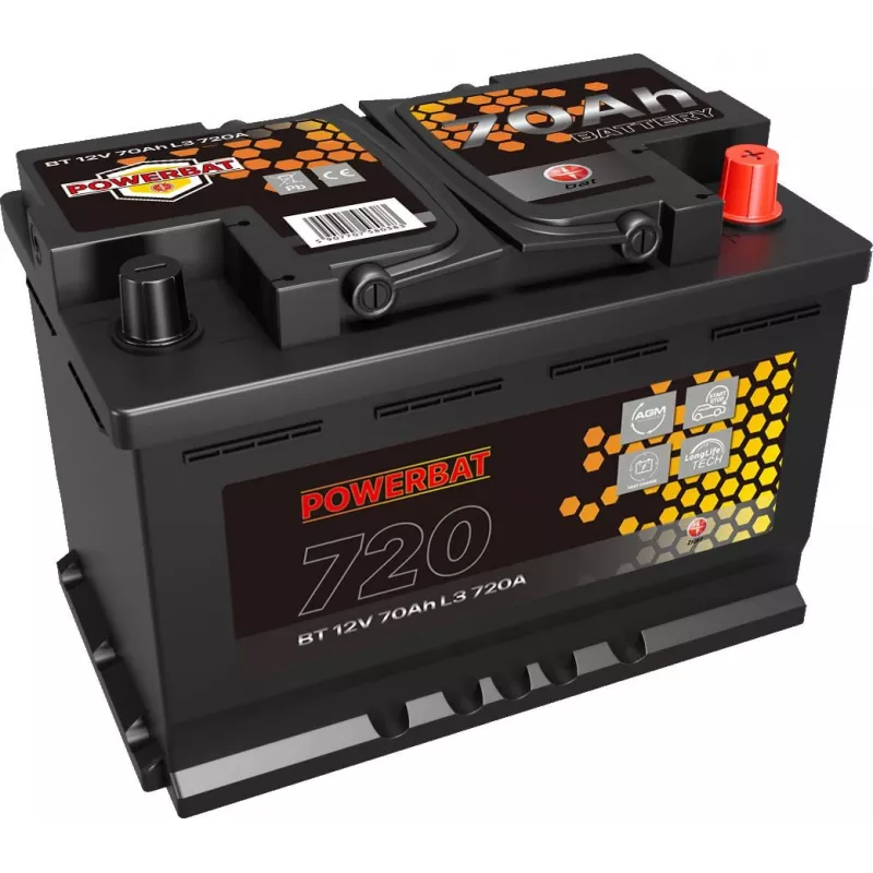 POWERBAT L3 12V 70Ah AGM Start-Stop akumuliatorius