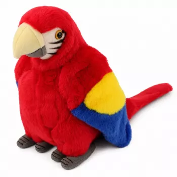 LEAN TOYS Plush Parrot Macaw Exotic Bird Mascot Cuddly Toy Red 24 cm