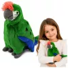 LEAN TOYS Minkštas žaislas Papūga Ara Egzotiškas Paukštis Talismanas 24 cm Žalia
