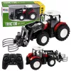 LEAN TOYS RC Red Remote Controlled Agricultural Tractor with Bale Gripper 1:24