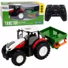 LEAN TOYS RC nuotoliniu valdymu žemės ūkio traktorius su sėjamoji ir šviesomis raudonas 1:24