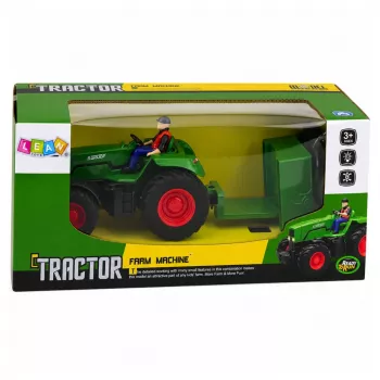 LEAN TOYS nuotoliniu valdymu žemės ūkio traktorius su priekaba „Farmer“ 1:24