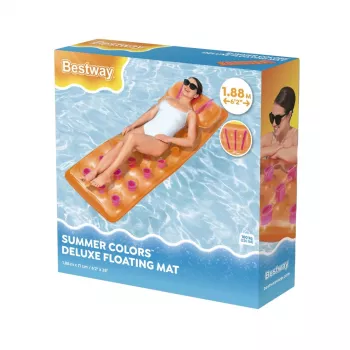 Bestway 43015 Pripučiamas vandens čiužinys baseinui, oranžinis, 183x69x15 cm
