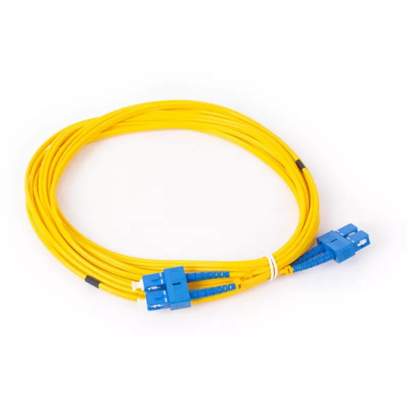 GETFORT GF-SUSUD5 Vienmodis SC/UPC į SC/UPC Duplex šviesolaidinis jungiamasis kabelis 5 m geltonas