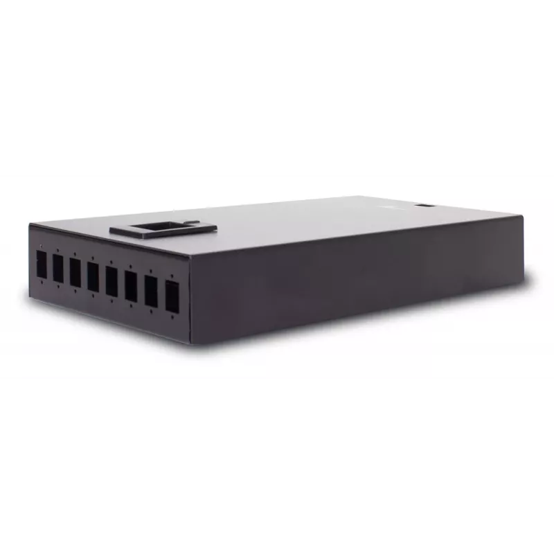 GETFORT GF-FO-PSN2-8SX Šviesolaidžių pataisų skydelis, 8xSC/PC Simplex, montuojamas ant sienos, pilka