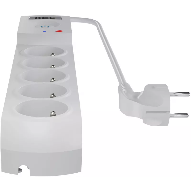Getfort 5P-1.5M-G įtampos apsaugos ilgintuvas, 5 lizdai, 1,5 m laidas, pilkas