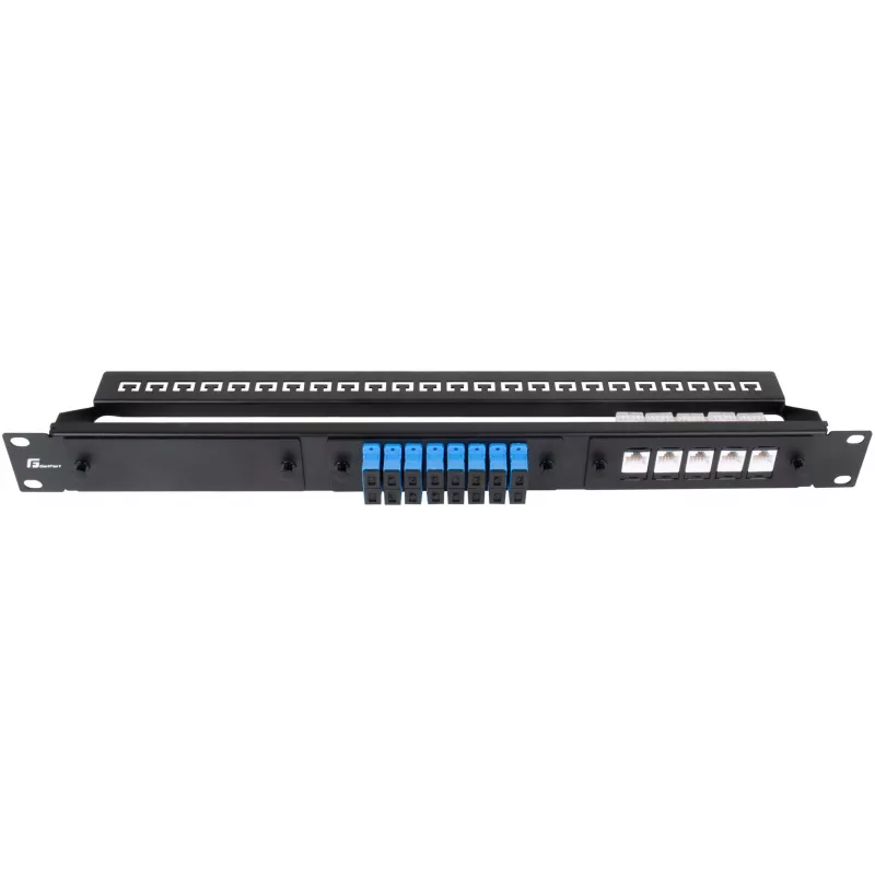Getfort 1U 24-Port Modular Patch Panel Black