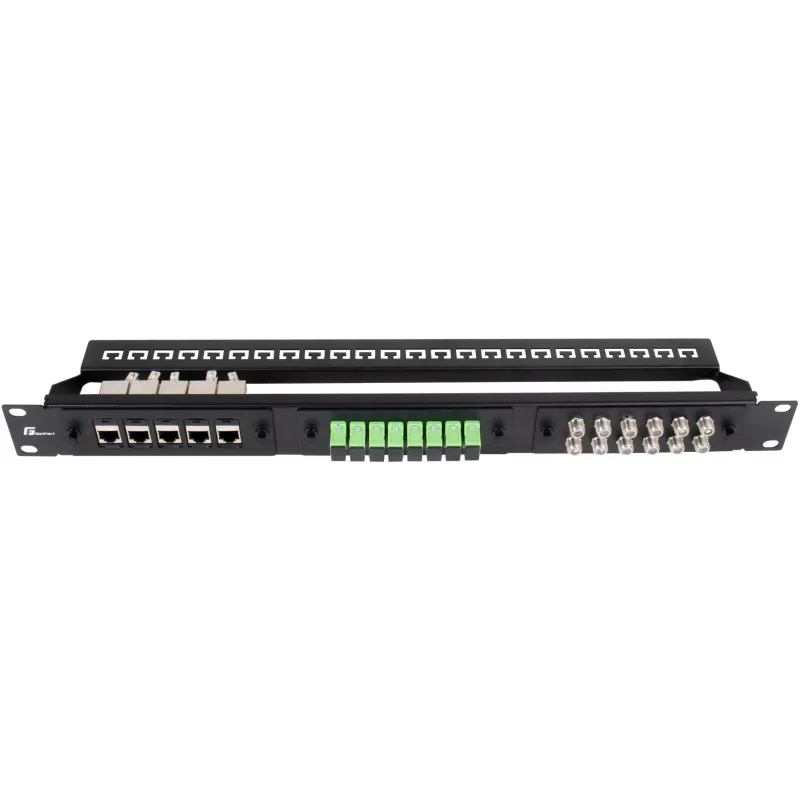Getfort 1U 24-Port Modular Patch Panel Black