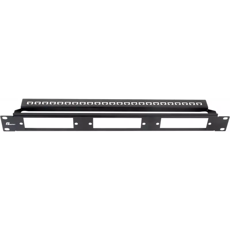 Getfort 1U 24-Port Modular Patch Panel Black