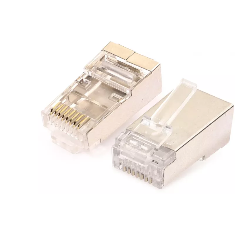 GETFORT RJ45 Cat.6A Shielded Connector with Wire Guide, 8P8C, 100 vnt.