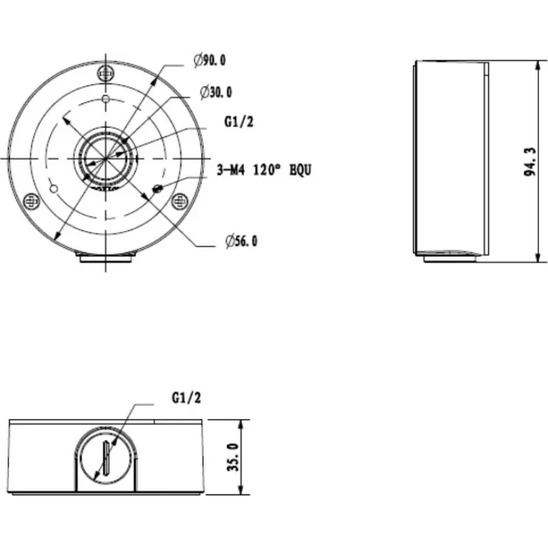 MITON MT-P134 Hermetiška jungiamoji dėžutė IP55 100x100x50mm Šviesiai pilka