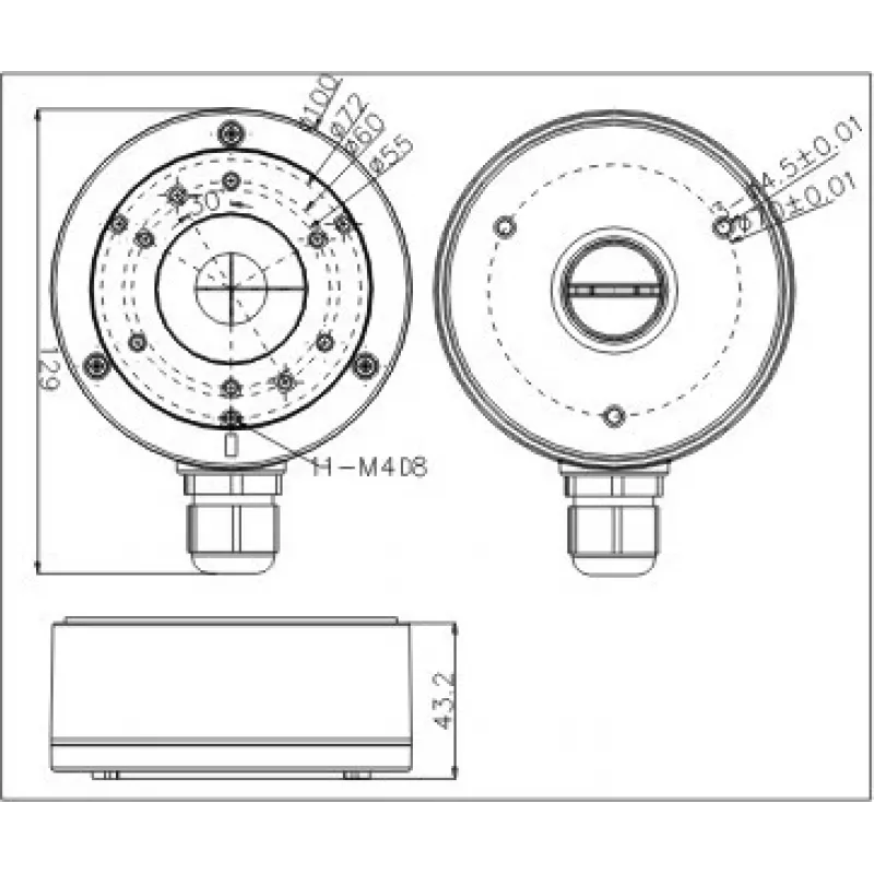 MITON MT-P1280-B Elektros korpusas, pilkas, ABS, IP65, 120x80x70mm