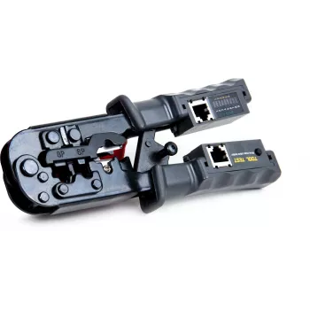 Getfort Network Cable Crimper 8P8C/RJ-45, 6P6C/RJ-12, 6P4C/RJ-11 su įmontuotu testeriu