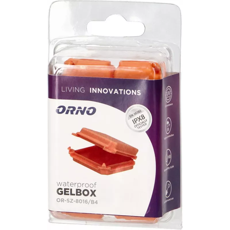 ORNO Užpildyta geliu apsauginė jungiamoji dėžutė IPX8, maža, lizdinėje pakuotėje, 4 vnt. OR-SZ-8016/B4