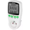 VIRONE EM-4 Vienfazis Elektros Energijos Skaitiklis su LCD Ekranu, 16A, 3680W, Schuko Kištukas